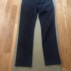 Black Straight-Leg Corduroy Pants